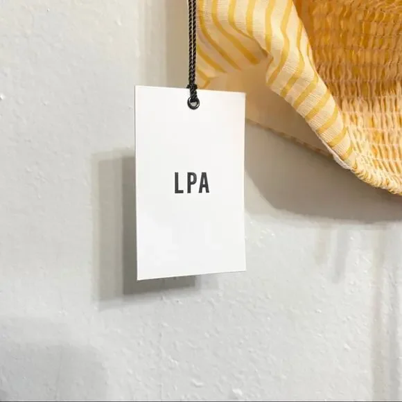 NWT Revolve x LPA Acerra‎ Yellow Striped Crop Top - Picture 6 of 10